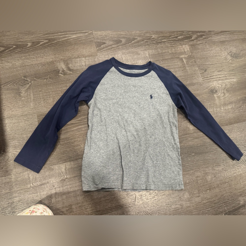 Polo by Ralph Lauren Gray and Blue Crew Neck